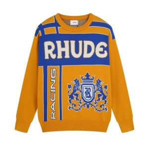 rhude embroidered crewneck sweater multicolor