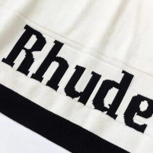 rhude sunset knit hoodie black
