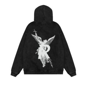 represent angel graphic hoodie in black