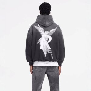 represent angel graphic hoodie in black