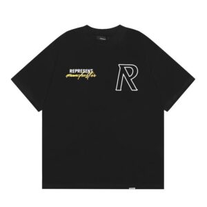 represent black t shirt multi color