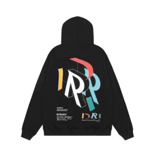 represent multicolor print hoodie black