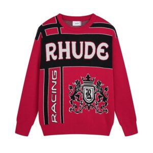 rhude embroidered crewneck sweater multicolor