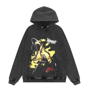 represent red lips washed hoodie black