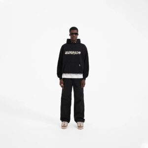 represent floral print hoodie black