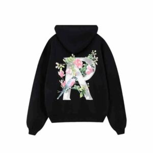 represent floral print hoodie black