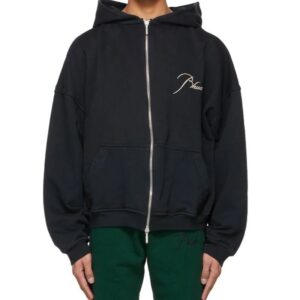 rhude embroidered zip hoodie multicolor