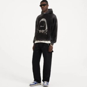 represent shark teeth hoodie black