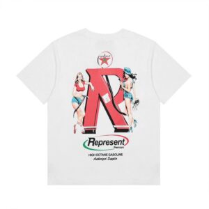 represent retro graphic tee black white
