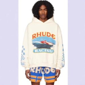 rhude racing printed hoodie multicolor
