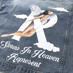 represent washed denim jacket multicolor