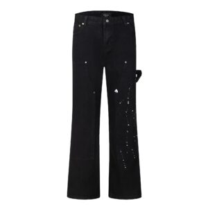 represent splash denim pants black
