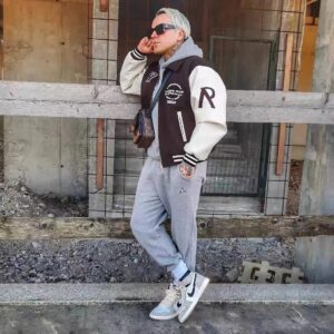 represent varsity jacket multicolor