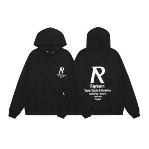 represent logo hoodie black