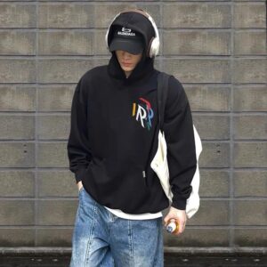 represent multicolor print hoodie black