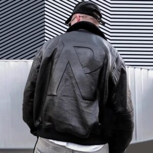 represent pu leather jacket black