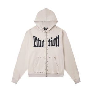 mixed&emotion beaded hoodie grey