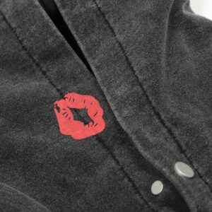 represent red lips washed hoodie black