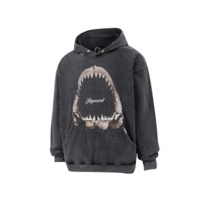 represent shark teeth hoodie black