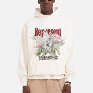 represent peace dove hoodie black/white