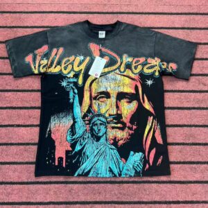 valley geometric print washed tee