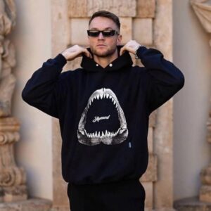 represent shark teeth hoodie black