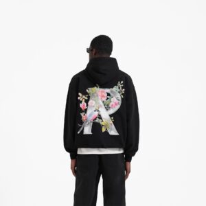 represent floral print hoodie black