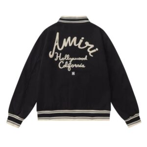 amiri letterman jacket navy/black
