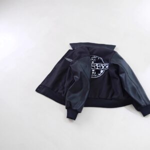 stustussy varsity jacket black