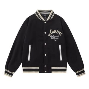 amiri letterman jacket navy/black