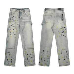 amiri embroidered distressed jeans multicolor