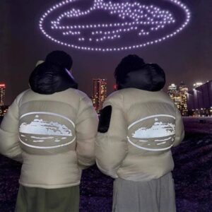 evil island logo puffer jacket multi