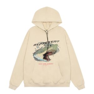 represent washed shark hoodie multicolor