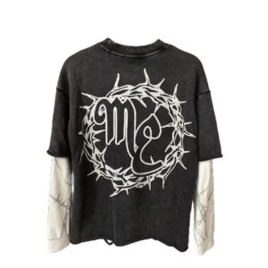 mixed emotion dual layer tee black