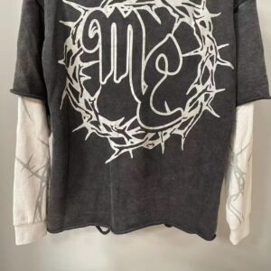 mixed emotion dual layer tee black