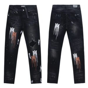 amiri denim pants paint splatter