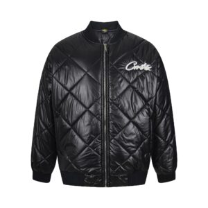 corteiz quilted logo jacket multi