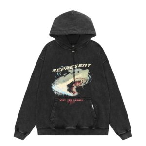 represent washed shark hoodie multicolor