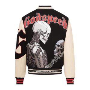 godspeed skeleton embroidery jacket black