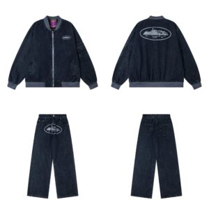 dark denim jacket set adwysd