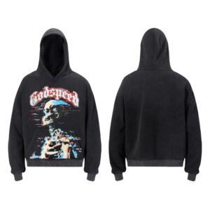 godspeed graphic washed hoodie multicolor