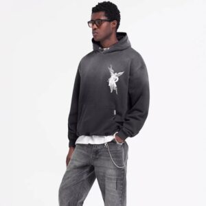 represent angel graphic hoodie in black