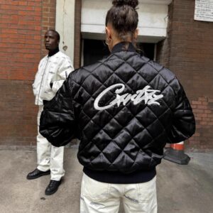 corteiz quilted logo jacket multi