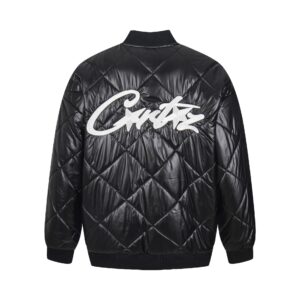 corteiz quilted logo jacket multi
