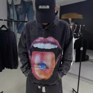 saint rodman washed hoodie black