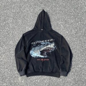 represent vintage washed hoodie black
