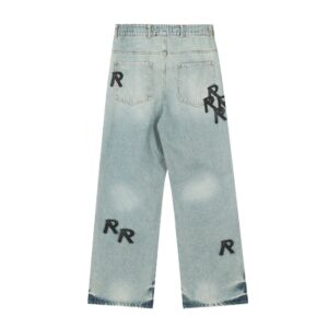 represen straight jeans with r patches light blue