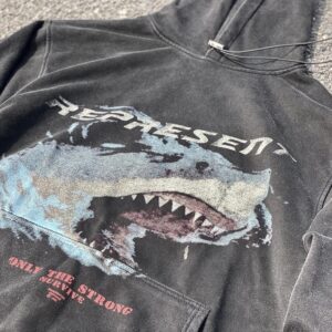 represent vintage washed hoodie black