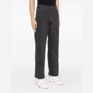 represent splash denim pants black