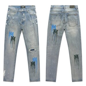 amiri denim pants paint splatter